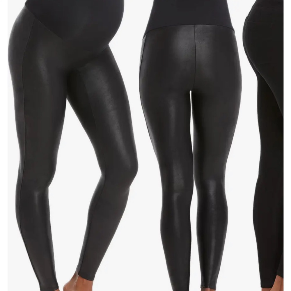 Spanx Mama Faux Leather Maternity Leggings